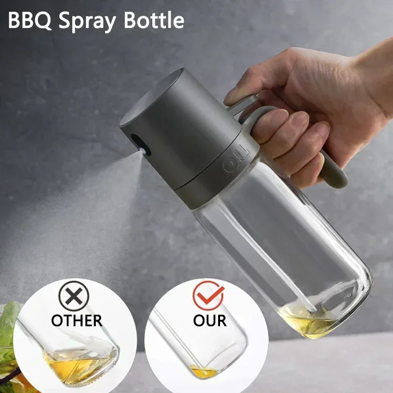 250ml Oil Spray Bottle High Borosilicate Glass Cooking Oil Dispensers Olive Oil Sprayer Mister for Air Fryer Salad Baking