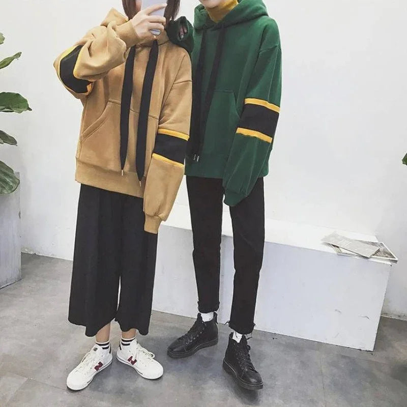 Men’s Loose Fit Winter Hoodie – Warm Patchwork Fleece Sweatshirt for Casual Autumn Streetwear | Tatiana Haven