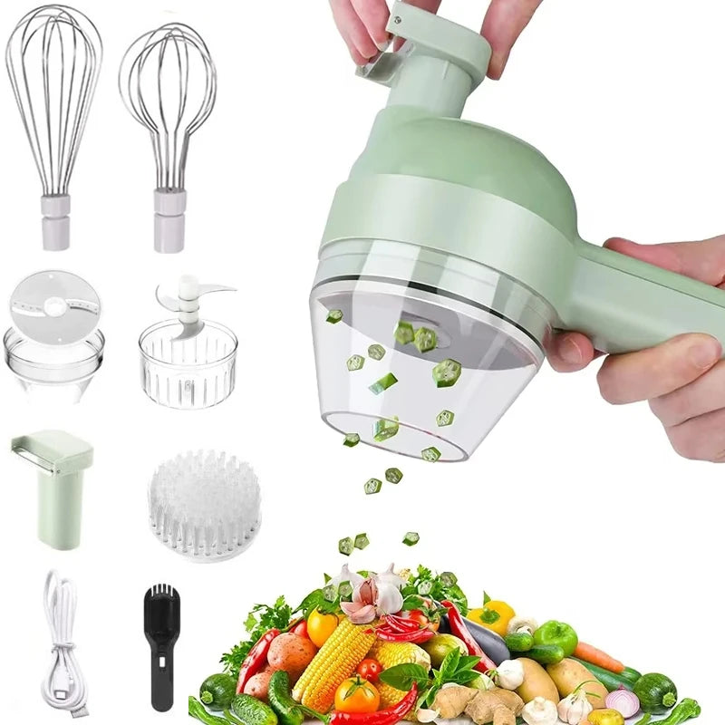 Portable Multifuction Electric Vegetable Chopper  Rechargeable Handheld Cordless Food Processor for Meat Garlic Pepper Onion
