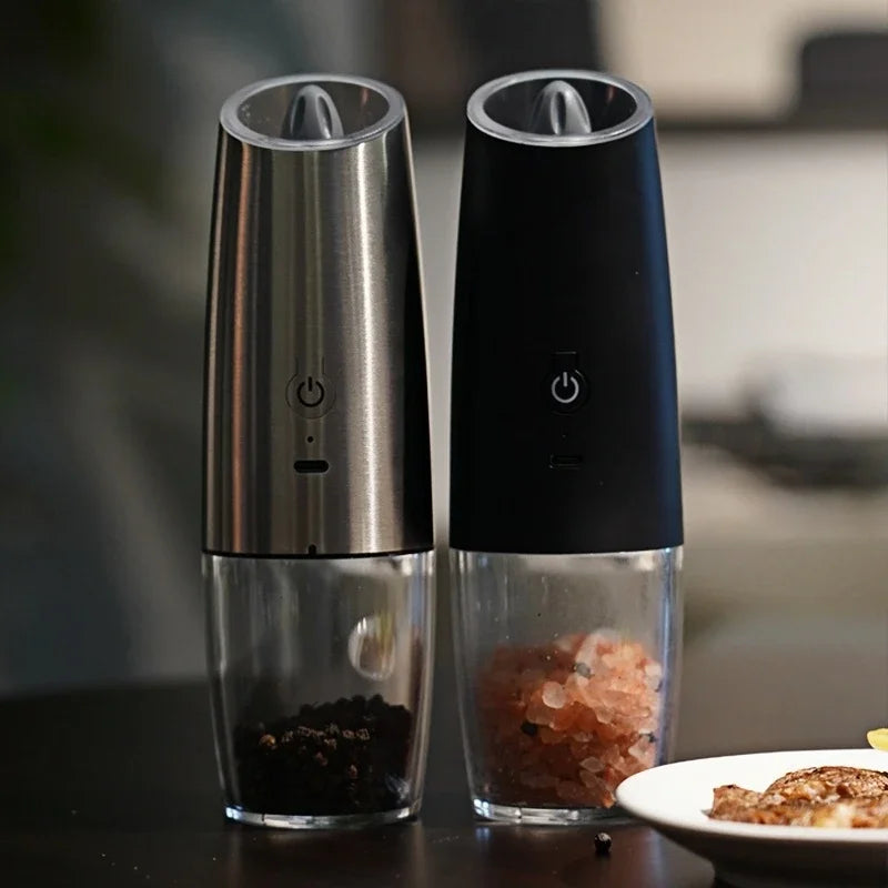 Electric Salt and Pepper Grinder USB Rechargeable Adjustable Coarseness Large Capacity Auto Spices Grinders Kitchen Cooking Tool