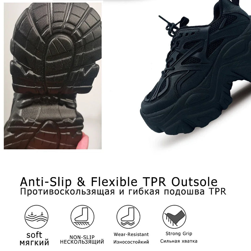 Fujin 7cm Chunky Sneakers Platform Shoes Wedge for Women Casual Shoes Breathable Summer Shoes Women Fashion Sneakers Spring