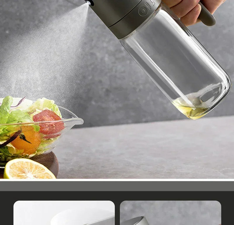 250ml Oil Spray Bottle High Borosilicate Glass Cooking Oil Dispensers Olive Oil Sprayer Mister for Air Fryer Salad Baking