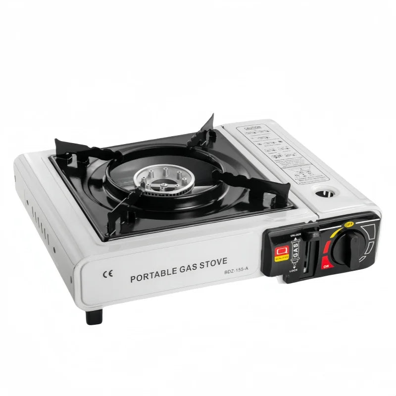 Portable chimney-style stove, suitable for outdoor barbecuing, camping and family gatherings. Multi-functional compact cooking