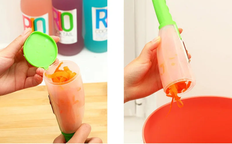 Fruit peeler with storage box for household peeling storage kitchen special anti-splash fruit and vegetable peeler