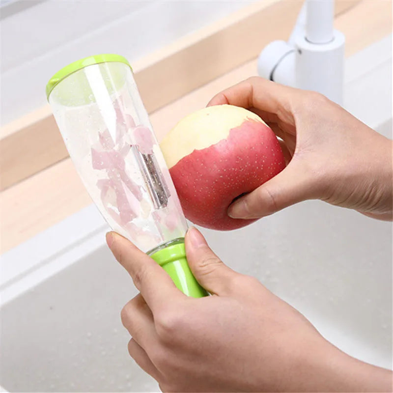 Fruit Peeler with Storage Box for Household Peeling Storage Kitchen Special Anti-splash Fruit and Vegetable Peeler