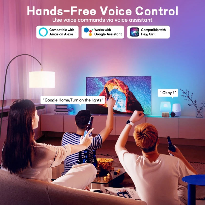 LED Smart Bulb E27 100-240V Color Changing LED Bulb with Music Synchronization WiFi and BLE 5.0 Dimmable RGB Smart Home Lighting