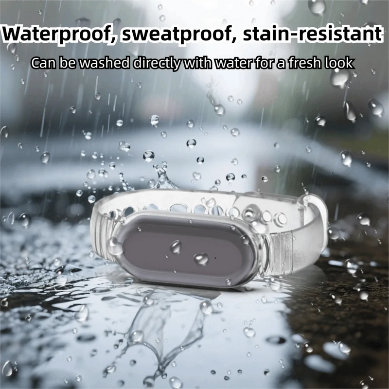 TPU Voice Recorder Case for PLAUD NotePin AI Transparent Waterproof Protective Cover Shockproof Protector Band Strap