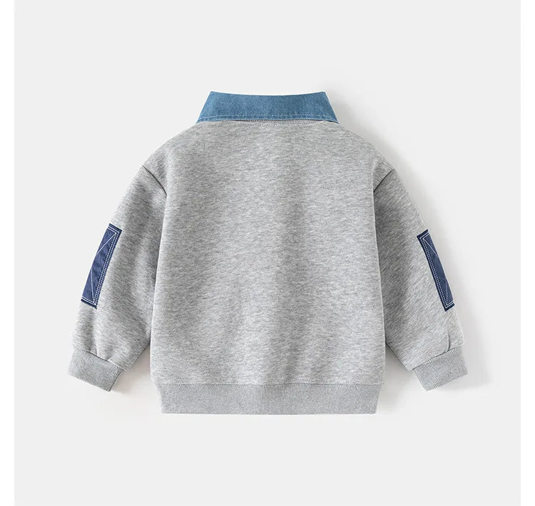Boys’ Trendy Casual Sweatshirt – Long Sleeve Toddler Hoodie for Autumn Fashion