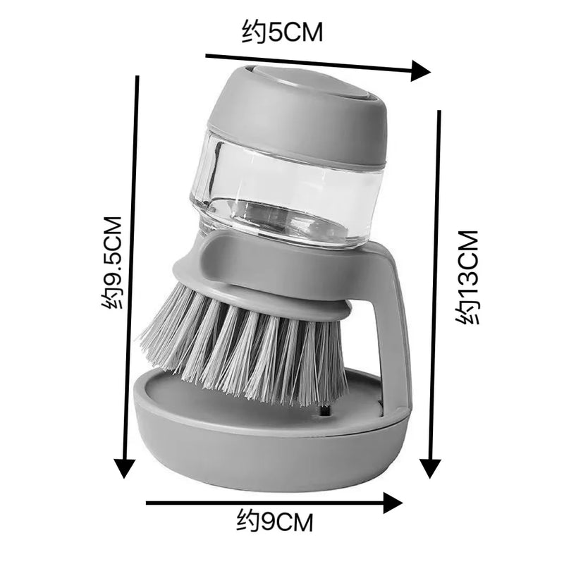 Dish Brush With Soap Dispenser Multi Use Soap Dispensing Scrub Brush For Household Universal Kitchen Dish Palm Brush With Tary