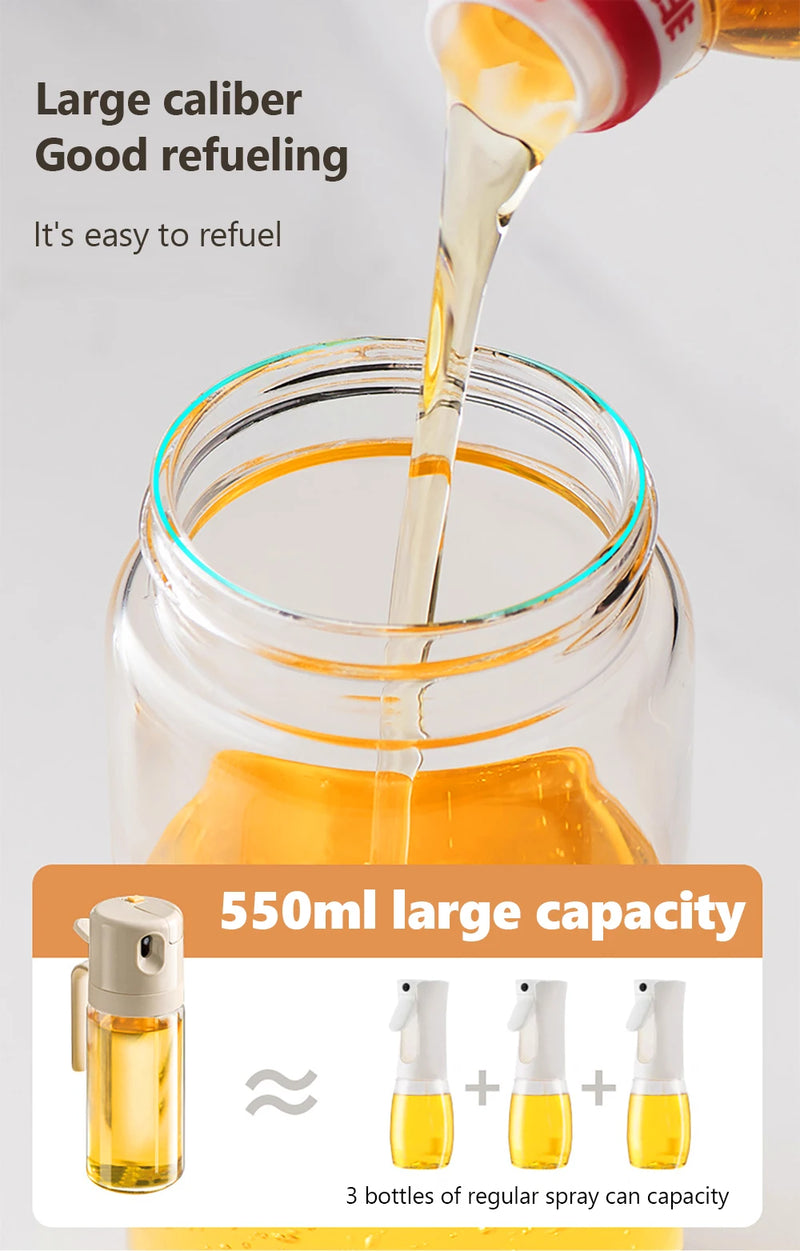 550ML Oil Sprayer Bottle BBQ Cooking 2 in 1 Oil Dispenser Olive Oil Pourers Sprayer Kitchen Baking Oil Mister Vinegar Bottle