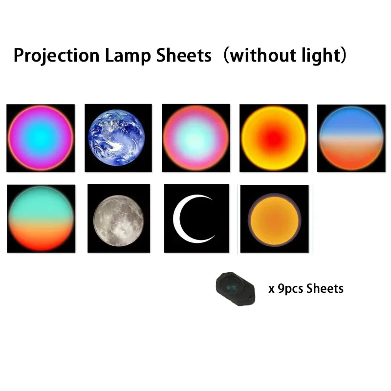 Scenery Projection Lamp Night Light Photo Prop Creative Background Planet Sunset Landscape Projector Light Party Decor ночник