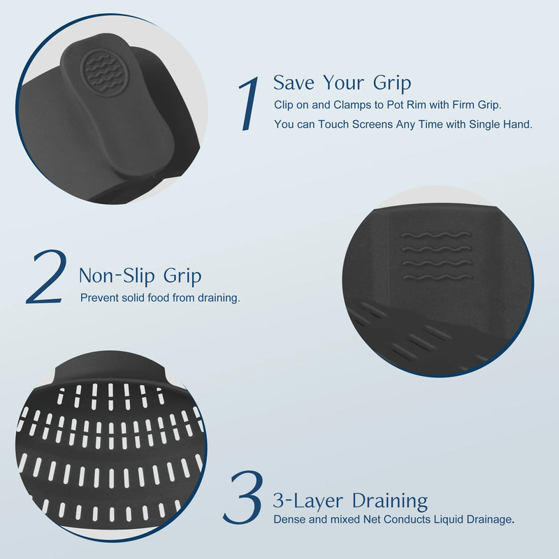 1pc, Strainer, Silicone Pot Strainer, Adjustable Silicone Clip On Strainer For Pots Pans And Bowls, Kitchen Pot Strainer