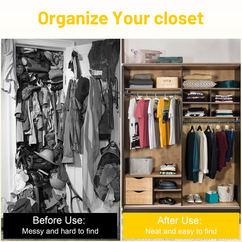 Closet Rod, Adjustable Closet Rods for Hanging Clothes,Closet Rod Extender Closet Organizer,Heavy Duty Closet Bar