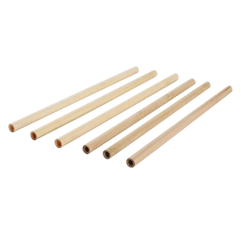 10Pcs Natural Bamboo Straw Reusable Drinking Straws with Case Biodegradable Eco-friendly Bamboo Straws for Cocktail Bar Drinks