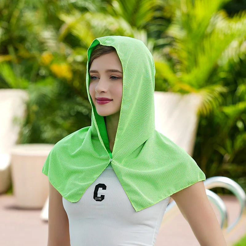 1PC Cooling Hoodie Towel Cooling Towel Quick Drying Absorbent Towels Sports Fitness Camping Cycling Suitable for Hot Weather