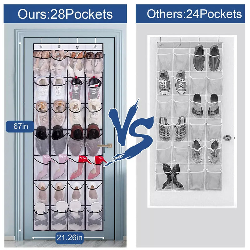 Over The Door Shoe Organizer 28 Pockets Hanging Storage Holder Hanger Bag Closet
