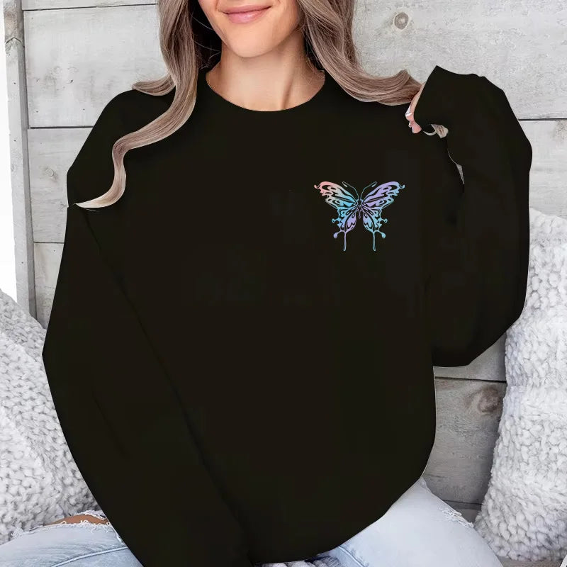 Womens Sweatshirts Fashion Printing O Neck Tops Casual Daily Outdoors Sports Jogging Pullover Street Long Sleeves Woman Clothing