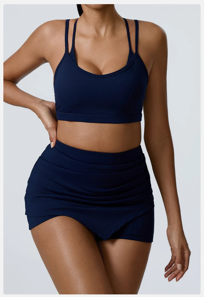 Yoga Sets 2 Pieces Workout Sets for Women Tracksuit Sportswear Gym Clothes High Waist Shorts Outfits Running Suits Fitness Bras