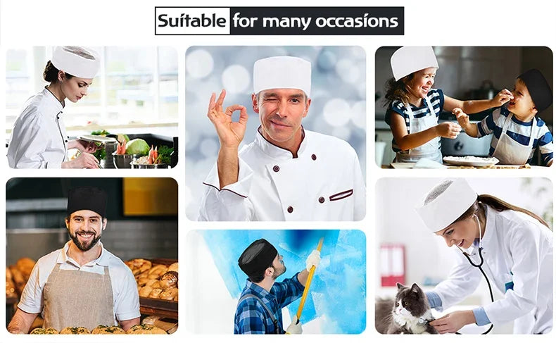 Tatiana Haven Unisex Chef Hat – Adjustable Breathable Beanie Cap for Kitchen, Restaurant & Sushi Chefs