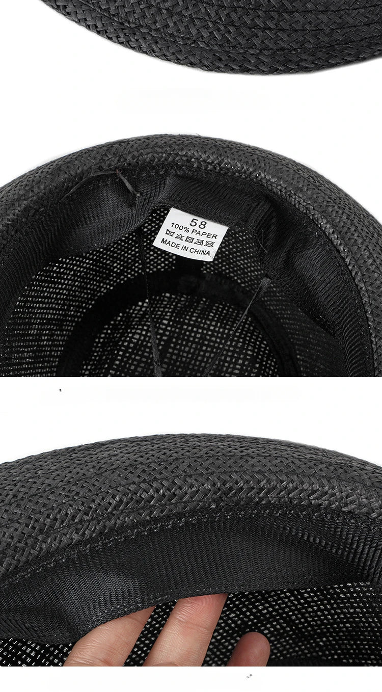 Women Beach Hats in Spring Summer British European and American Jazz Hats Men Fedoras Straw Hats Outdoor Travel Bucket Sun Hats