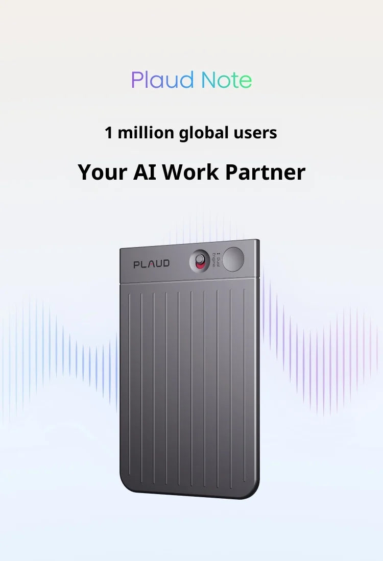 Plaud Note AI Minutes Device AI-Powered Meeting Summary from Voice Recorder Transcription  Dual Recording Mode lightweight 64GB