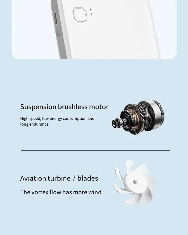 Mini Handheld Fan Mute Foldable Fan Multi-functional Turbine Fan USB Rechargeable Portable Hanging Neck Fan Mini Table Fan