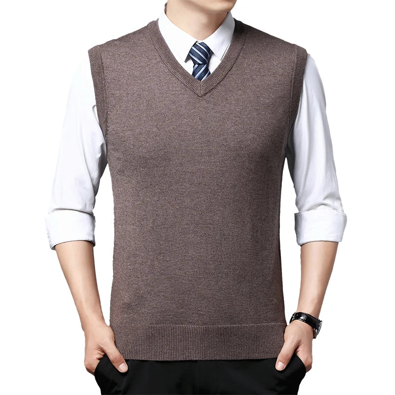 Tatiana Haven Men’s Casual Sweater Vest – Warm Knitted Outerwear for Autumn & Winter Comfort