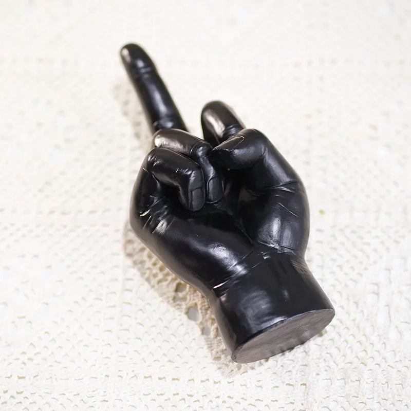 Tatiana Haven™ Trendy Resin Middle Finger Statue – Hip Hop Home & Desk Decor