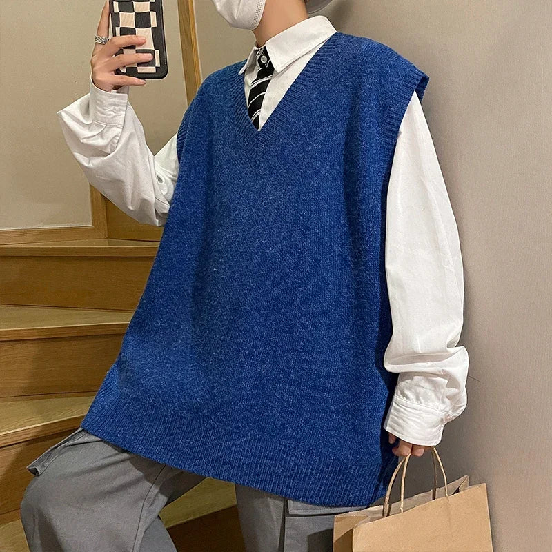 Tatiana Haven Men’s Casual Sweater Vest – Warm Knitted Pullover for Autumn & Winter Comfor