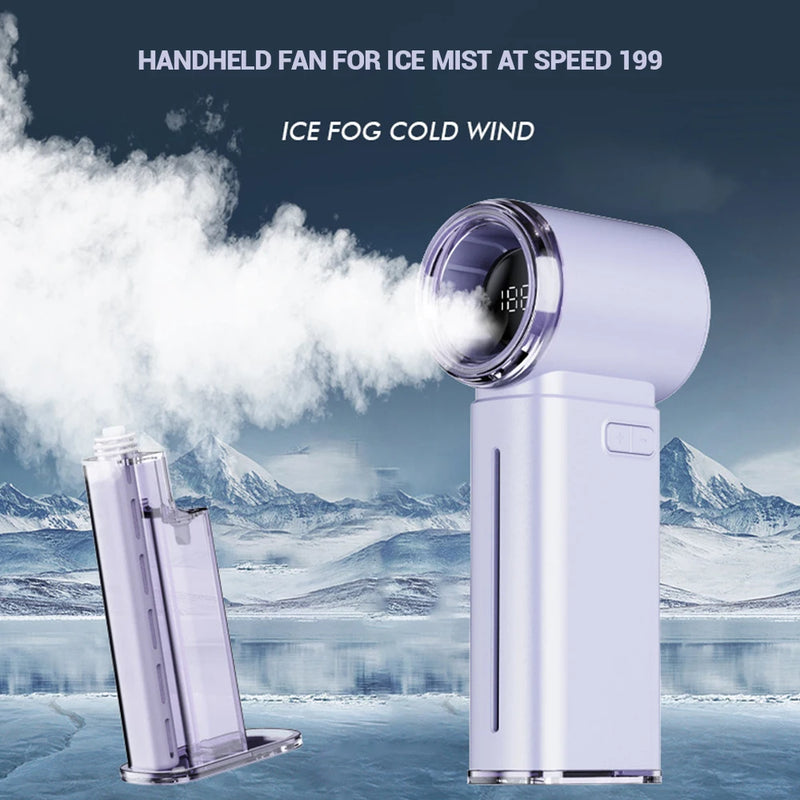 Portable Misting Fan Handheld Fan Electric Hand Fans Ice Wind At 199 Gear Nano Cold Mist Cooling Fan 3500mah USB Rechargeable