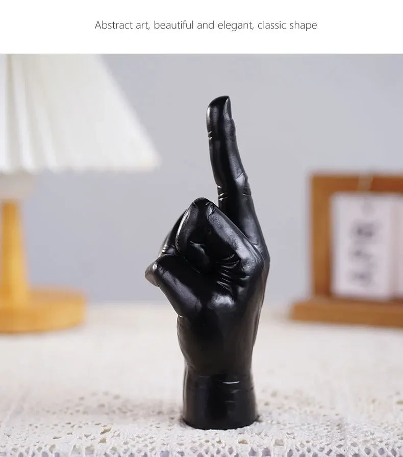 Tatiana Haven™ Trendy Resin Middle Finger Statue – Hip Hop Home & Desk Decor