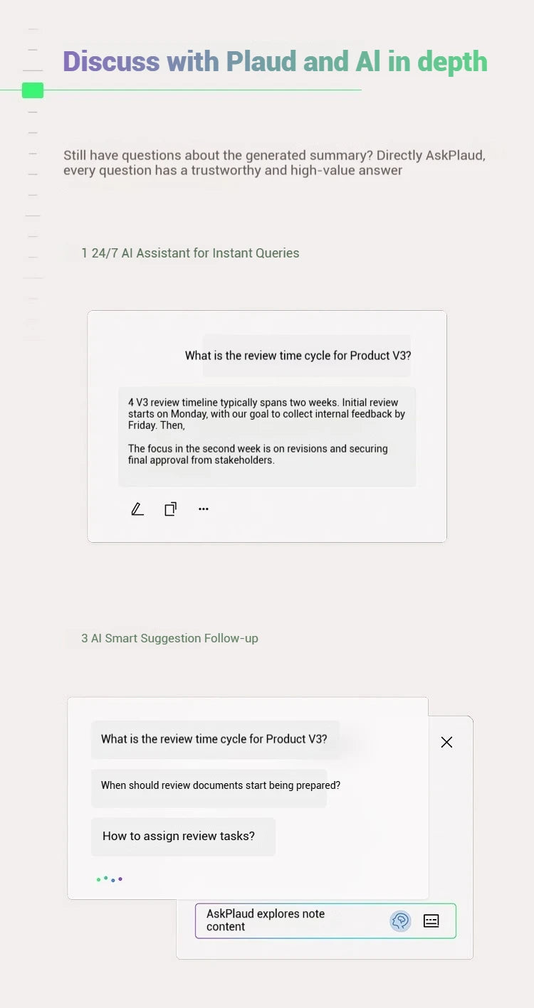 New Plaud Notepin S Wearable AI Voice Recorder, AI Notetaker, Smart Transcription & Summarization, with Wristband & lapel clip