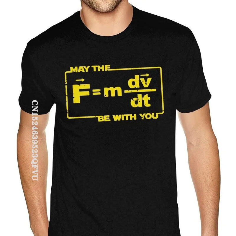 Oversized “May The Force” Star Equation T-Shirt – Funny Physics & Space Graphic Tee for Men and Women