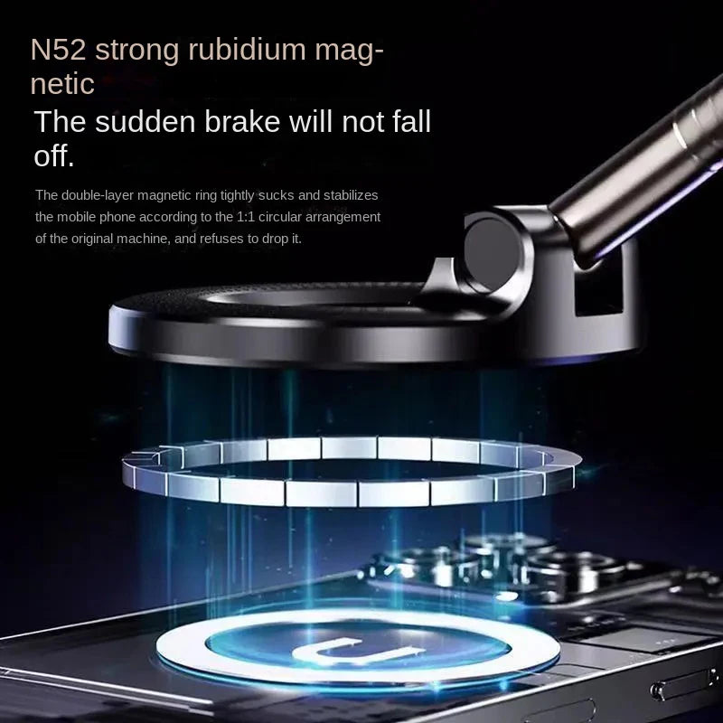 New foldable vacuum adsorption magnetic car phone holder 2025 suction cup dedicated navigation phone holder