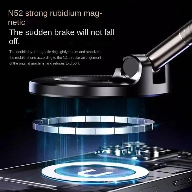 New foldable vacuum adsorption magnetic car phone holder 2025 suction cup dedicated navigation phone holder