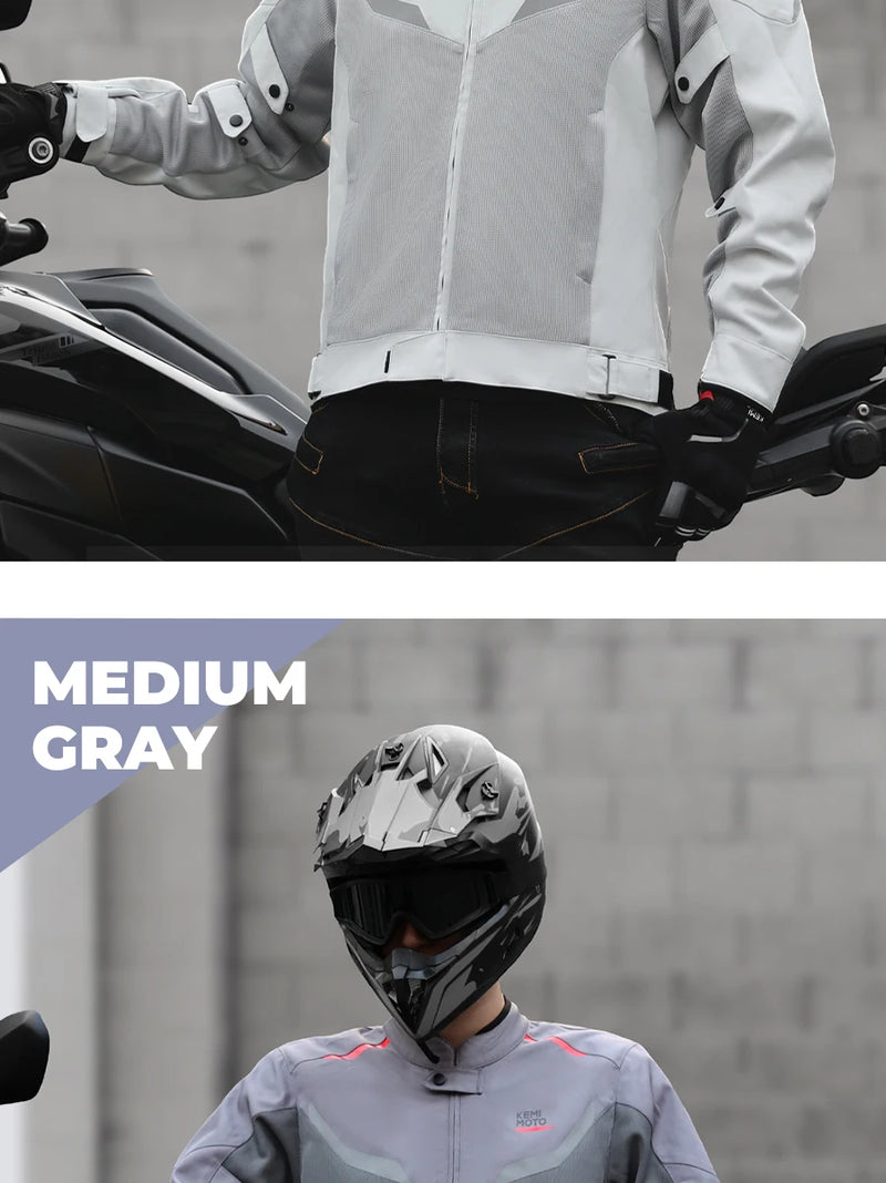 Motorcycle Riding Jacket Men Breathable Summer Clothing Built-in CE Protector Gear Soft Mesh Cycling Motocross Off-road Outfit