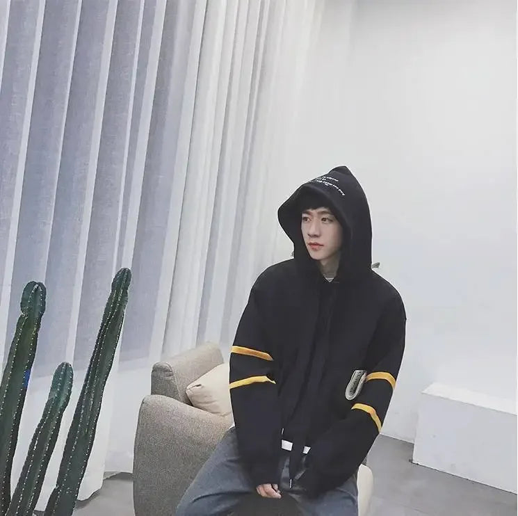 Men’s Loose Fit Winter Hoodie – Warm Patchwork Fleece Sweatshirt for Casual Autumn Streetwear | Tatiana Haven