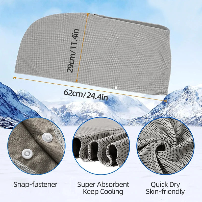 Cooling Hoodie Towel- Hood Towel, Evaporative Cool Technology, Cools Instantly When Wet, , Great for Sports, Fitness, Gym