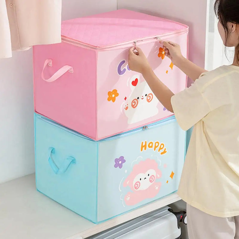 Folding Storage Basket Linen Storage Fabric Wardrobe Bedroom Closet Laundry Toys Basket Clothes Organizer Storage Box
