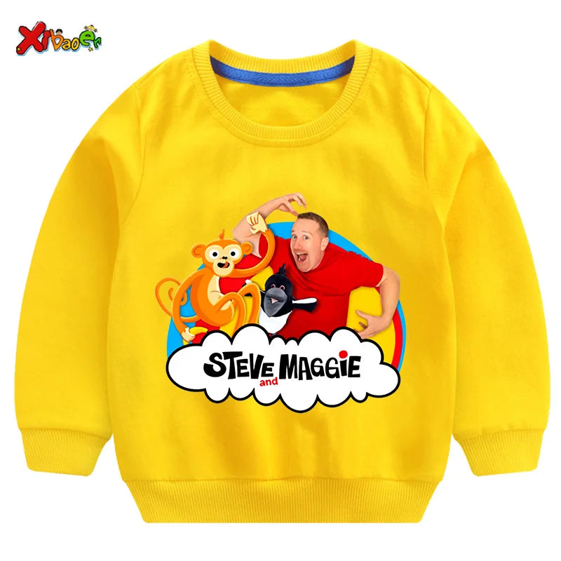 Kids Sweatshirts Steve Maggie Ouctifs Boys Hoodies Sweatshirt Clothing Boy Girl Casual T Shirt Children Pullover Clothes Fashion