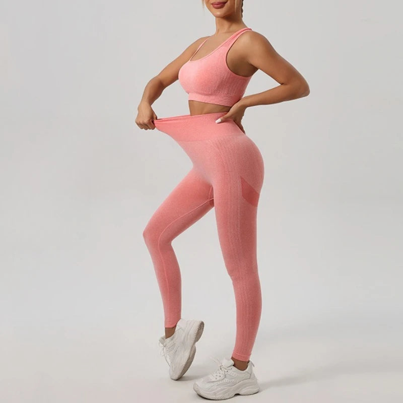 Yoga wear set, sports vest, underwear, high-waisted trousers, peachy buttocks, fitness