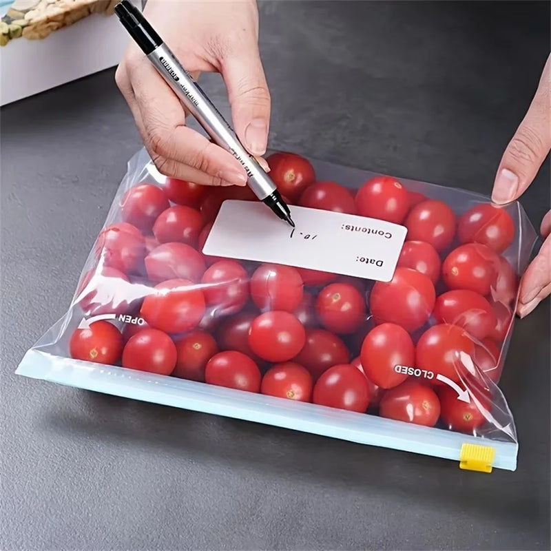 45pcs Reusable Fresh Zipper Bag For Food Plastic Bags Fruit Vegetable Bags Ziplock Food Bag Kitchen Food Storage Bag Organizer