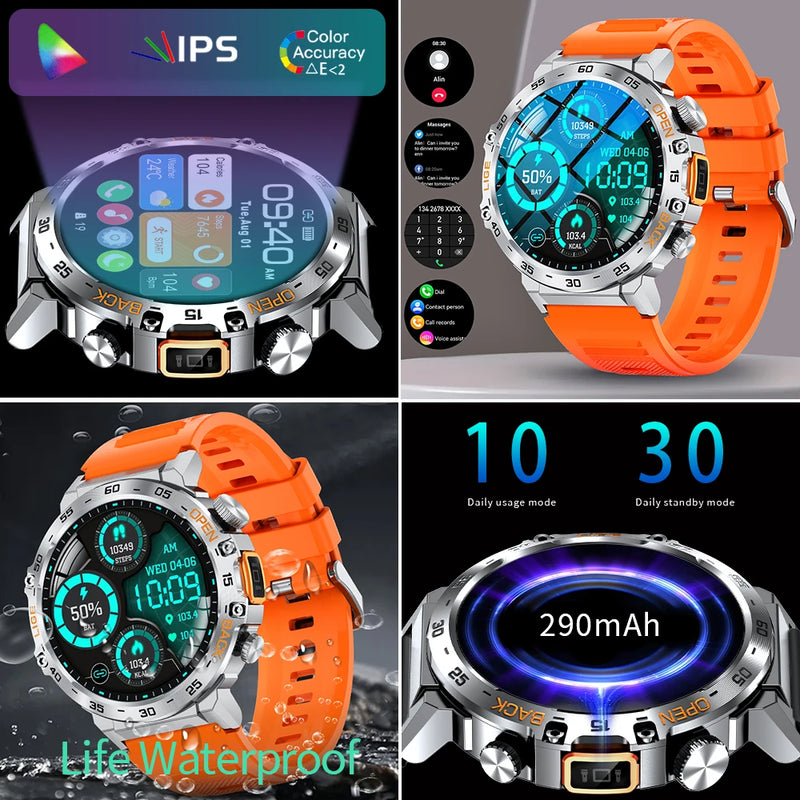 LIGE 2025 Smart Watch Men Sport Watches LED Flashlight 360*360 Ultra HD Screen Waterproof Fitness Bluetooth Call Men Smartwatch