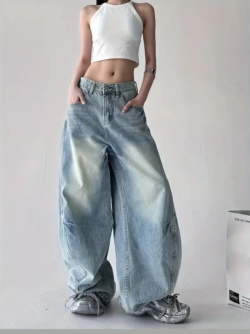 Loose hip hop street jeans jeans street women&