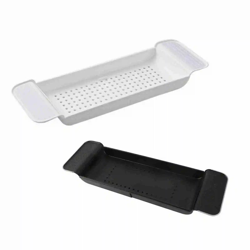 1Pc Expandable Bathtub Tray Stable Placement Plastic Material Draining Design Bath Caddy Tray Tub Table for Bathroom