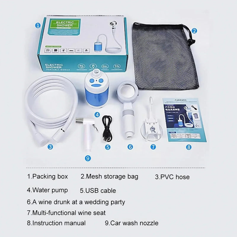 Portable Rechargeable Outdoor Shower | Compact Handheld Camping Shower