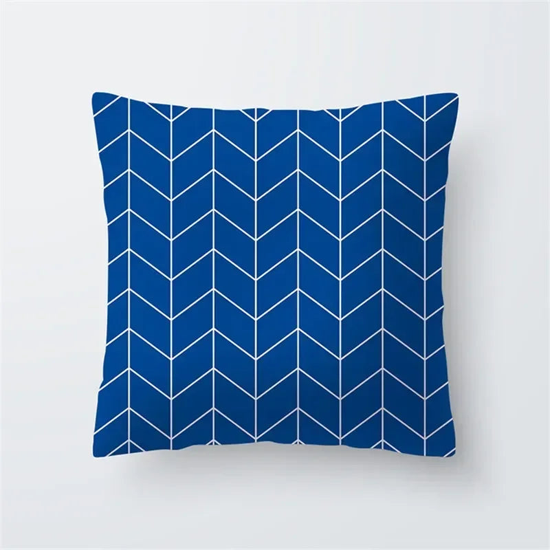 Decorative Throw Pillows Blue Geometry Pillow Cover 45x45 Polyester Cushion Cover Marine Life Pillowcase Cushions Home Decor