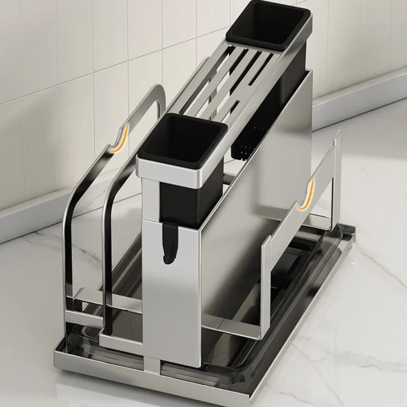 Multi-functional countertop cutting board rack Knives integrated storage rack Kitchen storage rack with drainer