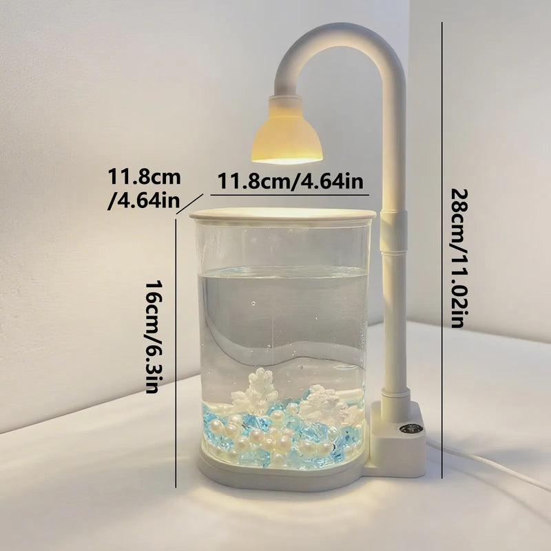 TOKA Starter Kit Small Fish Tank Fish Tank with Light Fighting Fish Tank Tabletop Turtle Tank Kids Party Gift