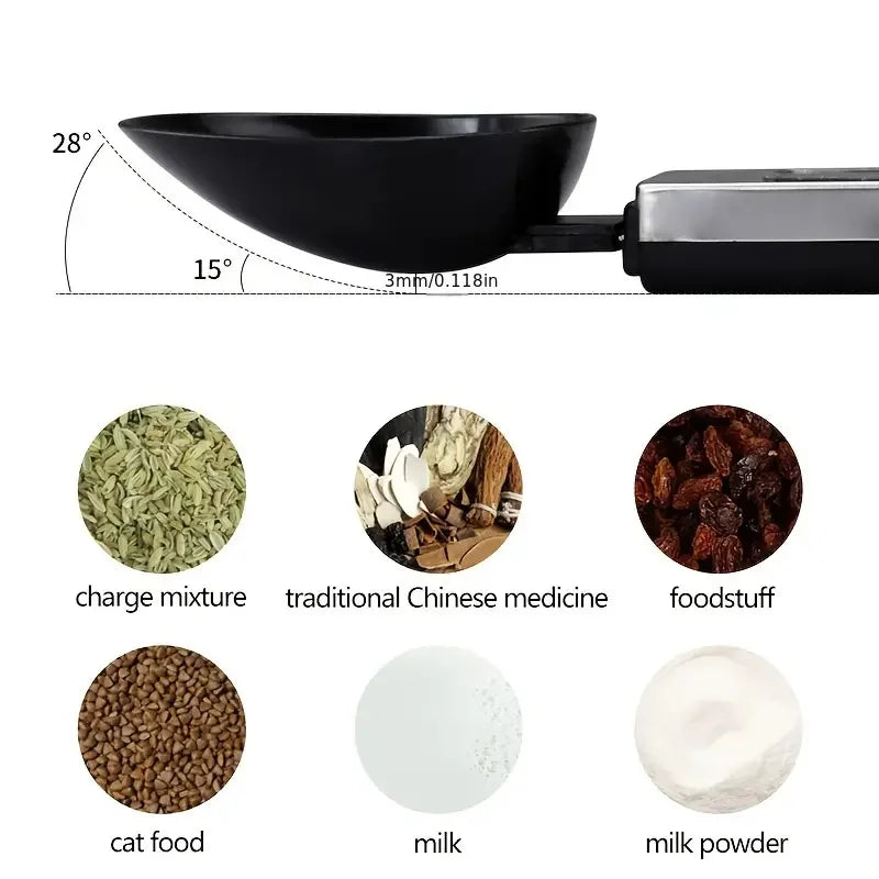 500/0.1 Digital Spoon Scale High-precision Switchable Stainless Steel Measuring Spoon Baking Food Electronic Kitchen Scale